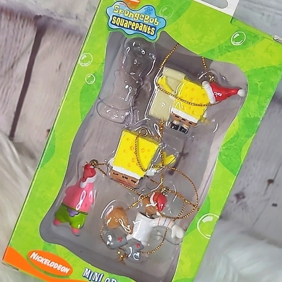 Vintage 2003 Y2K SpongeBob SquarePants Kurt S. Adler Mini Ornament Set of Four - Picture 10 of 11